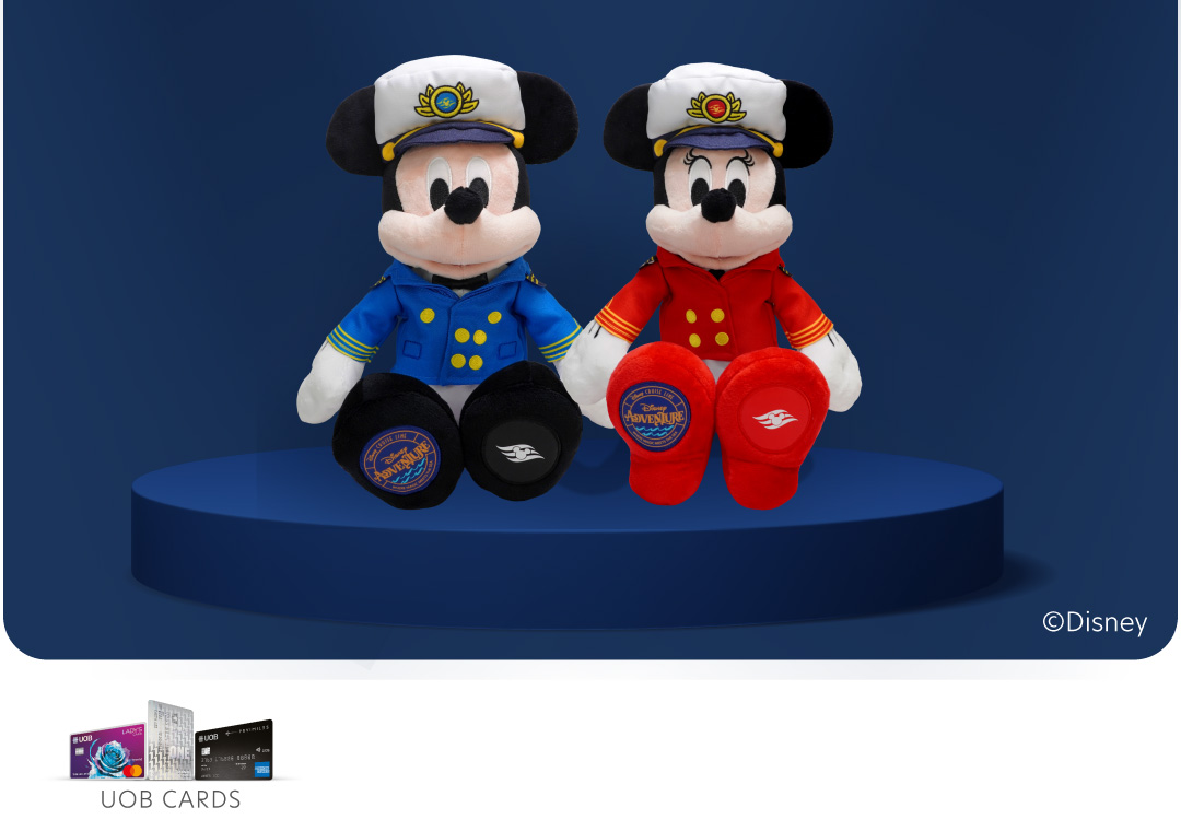 Receive a pair of exclusive Captain Mickey and Minnie Mouse plushies